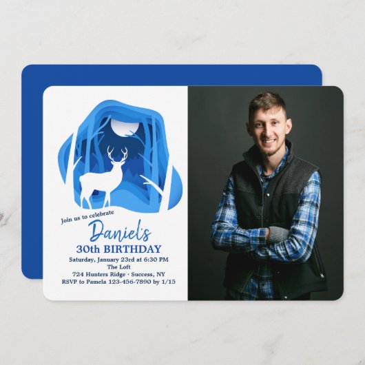 Witte Buck Foto Uitnodiging (Voorkant / Achterkant)