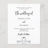 Witte budgetbruiloft voor zwenkend paar flyer (Voorkant)