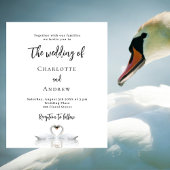 Witte budgetbruiloft voor zwenkend paar flyer