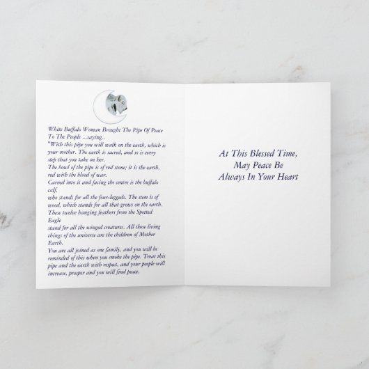Witte Buffalo Blessing Kaart (Binnen)