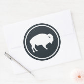 Witte Buffalo buiten Ronde Sticker (Envelop)