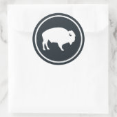 Witte Buffalo buiten Ronde Sticker (Tas)