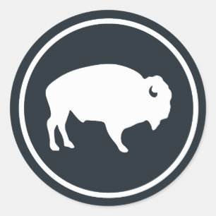 Witte Buffalo buiten Ronde Sticker