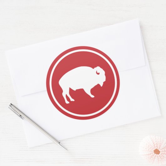 Witte Buffalo buitenshuis sticker (Envelop)