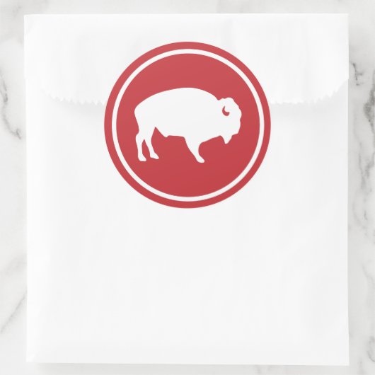 Witte Buffalo buitenshuis sticker (Tas)