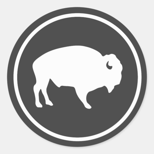 Witte Buffalo buitenshuis sticker (Voorkant)