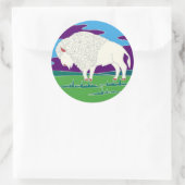 Witte Buffalo Native Amerikaanse ronde Sticker (Tas)