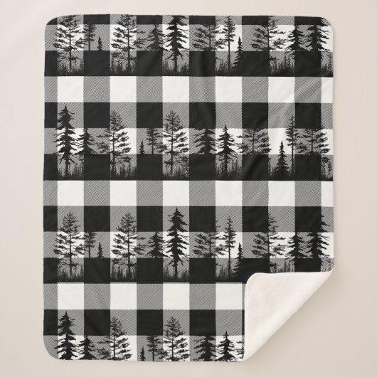 Witte buffalo Pset Woodland Boslijn Sherpa Deken (Voorkant)