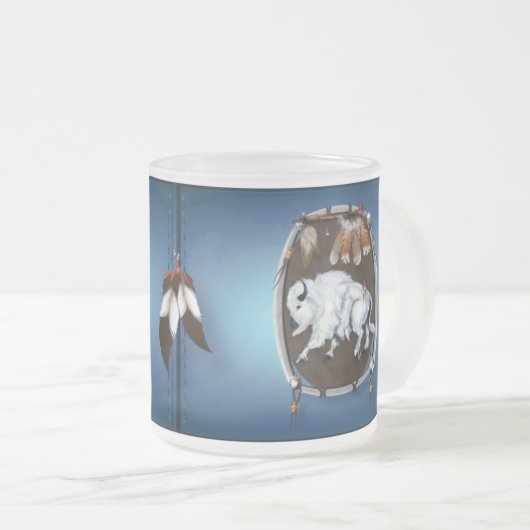 Witte Buffalo Schildblauwe Mokken (Voorkant rechts)