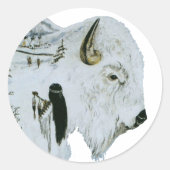 Witte Buffalo Vrouw Stickers (Voorkant)
