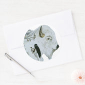 Witte Buffalo Vrouw Stickers (Envelop)