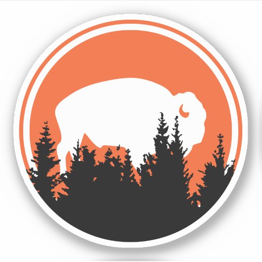  witte buffel buiten Sticker