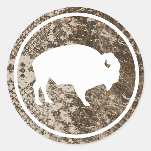 Witte Buffel Buitenshuis 3" Ronde Camouflage Stick Sticker (Voorkant)