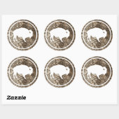Witte Buffel Buitenshuis 3" Ronde Camouflage Stick Sticker (Vel)