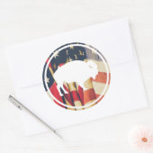 Witte Buffel Buitenshuis Amerikaanse vlag Sticker (Envelop)