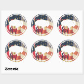 Witte Buffel Buitenshuis Amerikaanse vlag Sticker (Vel)