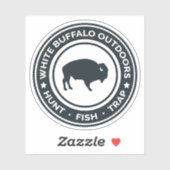 Witte Buffel Buitenshuis Sticker Decal (Vel)