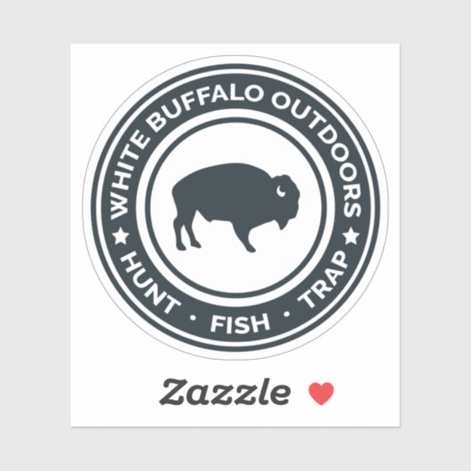 Witte Buffel Buitenshuis Sticker Decal (Vel)