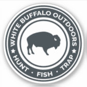Witte Buffel Buitenshuis Sticker Decal (Voorkant)