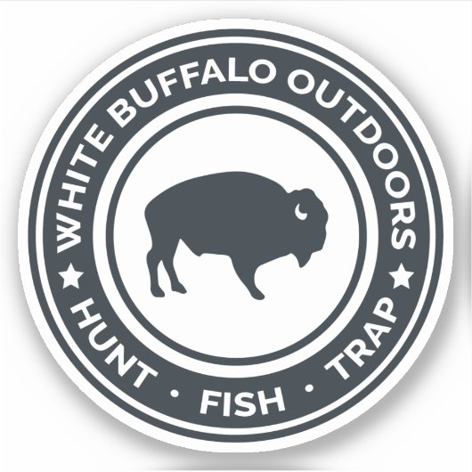 Witte Buffel Buitenshuis Sticker Decal (Voorkant)