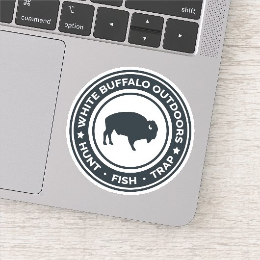 Witte Buffel Buitenshuis Sticker Decal (Detail)