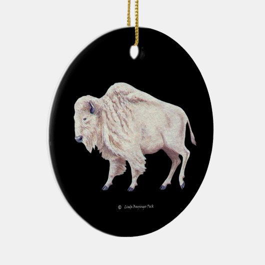 Witte buffel keramisch ornament (Rechts)