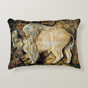 "Witte Buffel" originele kunst accentkussen Accent Kussen