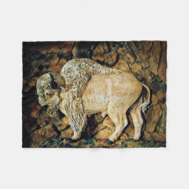 "Witte Buffel" originele kunst Fleece Deken