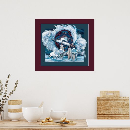 Witte buffel poster (Keuken)