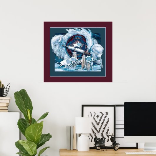 Witte buffel poster (Thuiskantoor)