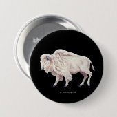 Witte buffel ronde button 7,6 cm (Voorkant /achterkant)