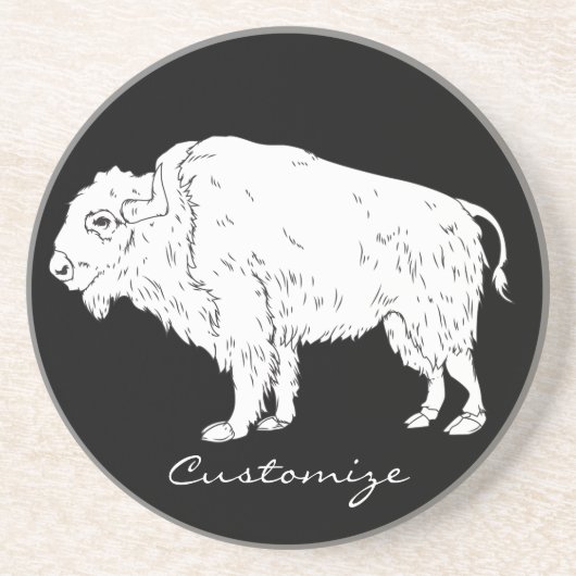 Witte Buffel Thunder_Cove Zandsteen Onderzetter (Voorkant)