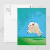 Witte buffels kunst leuk, gelukkig luipend bizar s briefkaart (Voorkant / Achterkant)