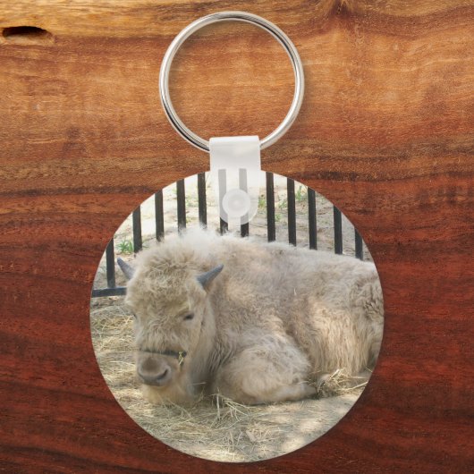 Witte buffelSleutelhanger Sleutelhanger (Voorkant)