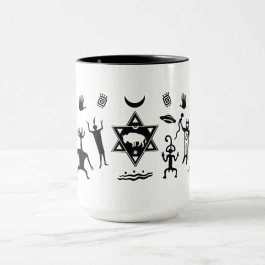 Witte buffeltribale iraten mok (Midden)