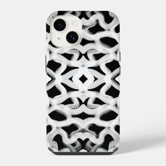 Witte buisleiding op zwart iPhone hoesje (Achterkant)