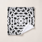 Witte buisleidingen op zwart bad handdoek (Wasdoekje)