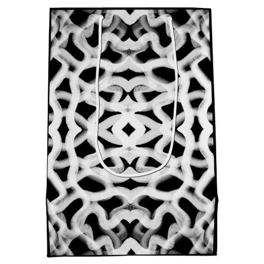 Witte buisleidingen op zwart medium cadeauzakje (Achterkant)