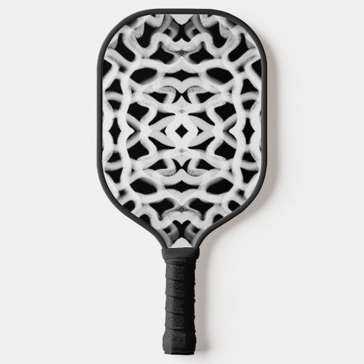 Witte buisleidingen op zwart pickleball paddle (Achterkant)