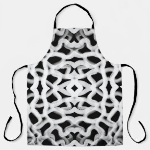 Witte buisleidingen op zwart schort