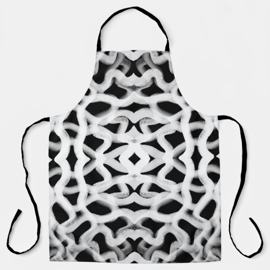 Witte buisleidingen op zwart schort (Voorkant)