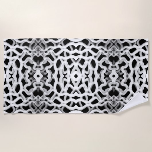 Witte buisleidingen op zwart strandlaken (Voorkant)