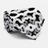 Witte buisleidingen op zwart stropdas (Opgerold)