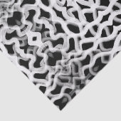 Witte buisleidingen op zwart tissuepapier (Detail)