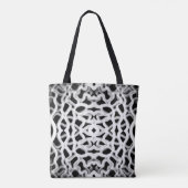 Witte buisleidingen op zwart tote bag (Achterkant)