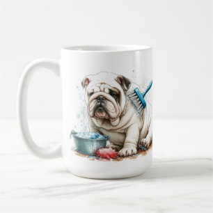 Witte Bulldog Bath Kerst Koffie Mok Cup
