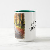 Witte Bulldog Herfst in Liefde Kerst Mok Cup (Midden)