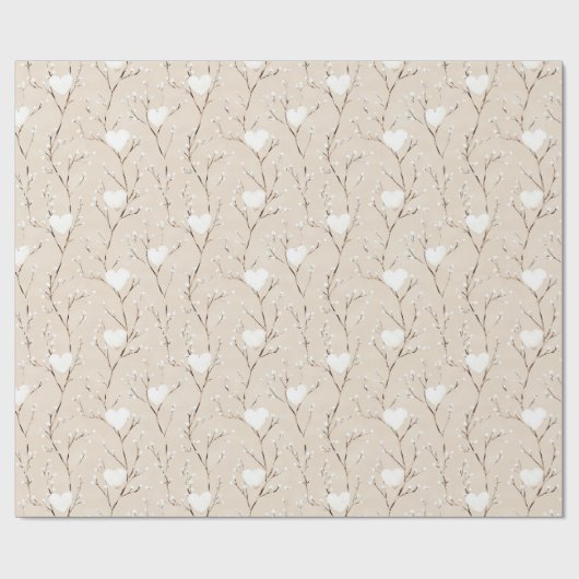 Witte Bunny Hearts in een Basket Baby shower Cadeaupapier (Vlak)