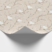 Witte Bunny Hearts in een Basket Baby shower Cadeaupapier (Hoek)