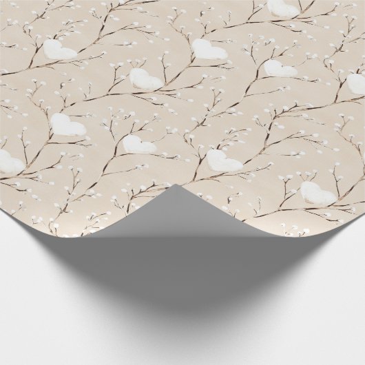 Witte Bunny Hearts in een Basket Baby shower Cadeaupapier (Hoek)